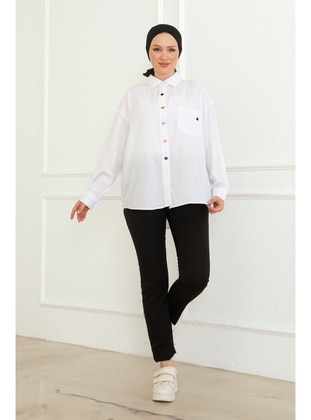 White - Blouses - Maymara