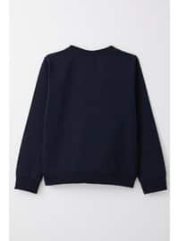 Navy Blue - 350gr - Boys` Sweatshirt