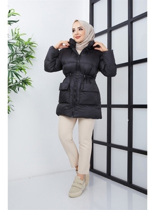 Women's Short Puffer Coat Black