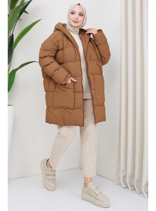 Brown - Puffer Jackets - Hafsa Mina