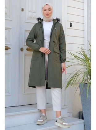 Khaki - Puffer Jackets - Hafsa Mina