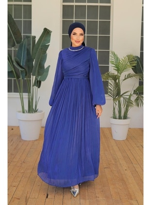 Saxe Blue - Modest Evening Dress - Hakimoda