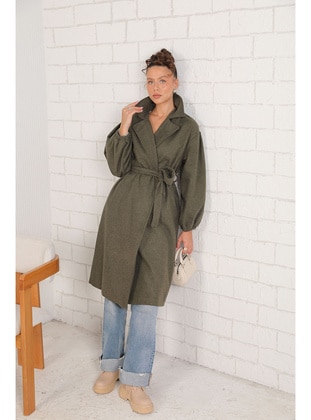 Khaki - Coat - Melike Tatar