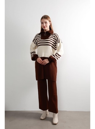 Brown - Knit Suits - Maymara