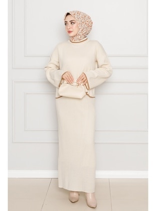 Beige - Knit Suits - Sevitli