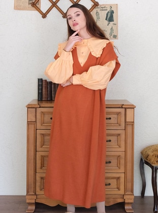 Orange - Blouses - Ceylan Otantik