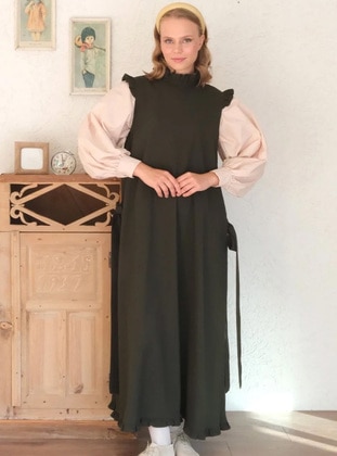 Khaki - Skirt Overalls - Ceylan Otantik