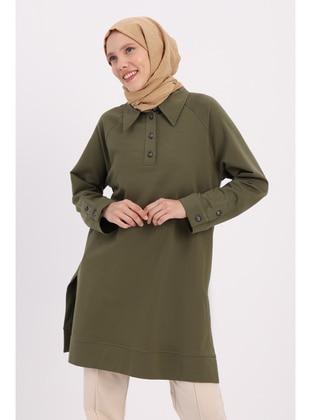 Green - Cuban Collar - Tunic - ALLDAY