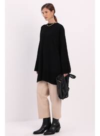 Black - Crew neck - Tunic