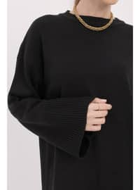 Black - Crew neck - Tunic