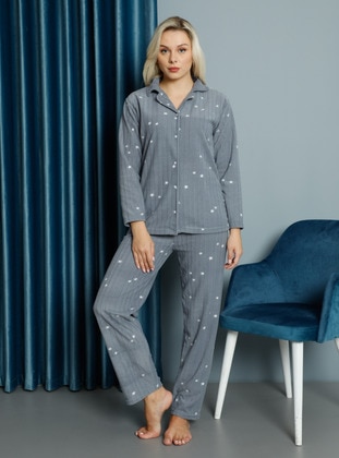 Grey - Pyjama Set - Tampap