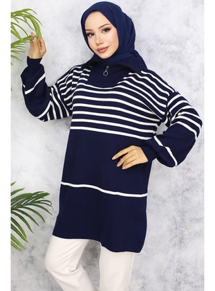 Navy Blue - Knit Sweaters - Benguen