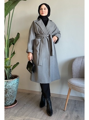 Grey - Coat - InStyle