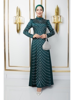 Green - Evening Dresses - Olcay