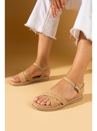 Black - Sandal - Sandal - Pembe Potin