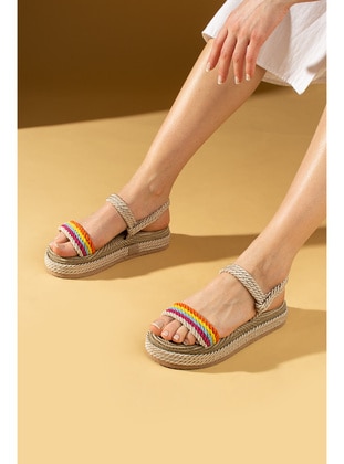 Black - Sandal - Sandal - Pembe Potin