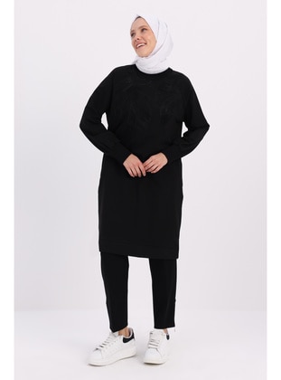 Black - Crew neck - Tunic - ALLDAY