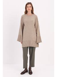 Ecru - Crew neck - Tunic