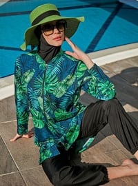 Black - Printed - Burkini