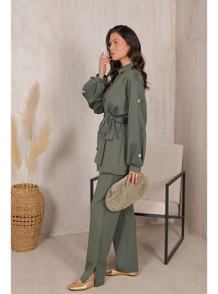 Khaki - Suit - Melike Tatar