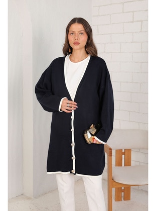 Navy Blue - Cardigan - Melike Tatar