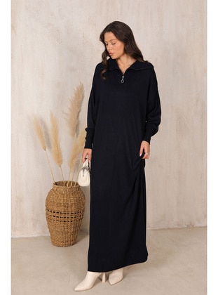 Navy Blue - Modest Dress - Melike Tatar