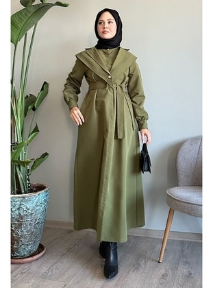 Khaki - Trench Coat - InStyle