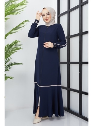 Navy Blue - Abaya - Hafsa Mina