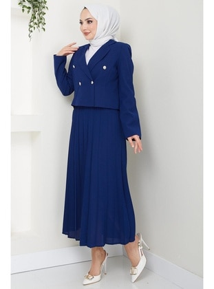 Navy Blue - Suit - Hafsa Mina