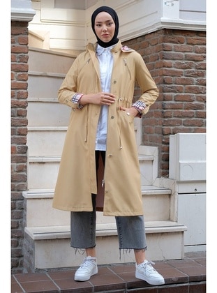 Beige - Trench Coat - Hafsa Mina