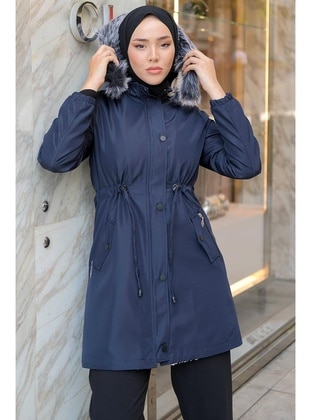 Navy Blue - Puffer Jackets - Hafsa Mina