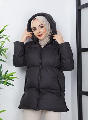 Black - Puffer Jackets - Hafsa Mina