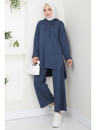 Navy Blue - Suit - Hafsa Mina