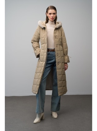 Beige - Puffer Jackets - Olcay