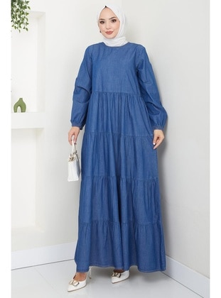 Dark Blue - Modest Dress - Hafsa Mina