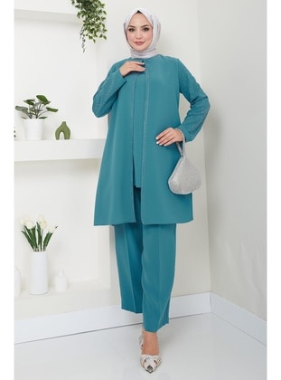 Mint Green - Suit - Hafsa Mina