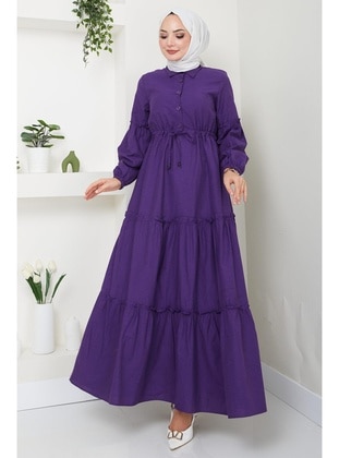 Purple - Modest Dress - Hafsa Mina