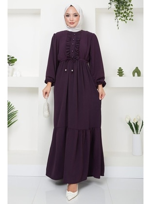 Purple - Modest Dress - Hafsa Mina