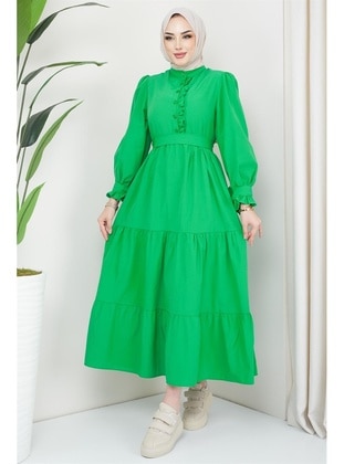 Green - Modest Dress - Hafsa Mina