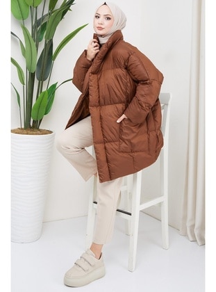 Tan - Puffer Jackets - Hafsa Mina