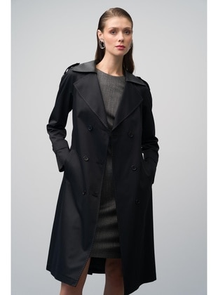 Black - Trench Coat - Olcay