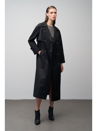 Black - Trench Coat - Olcay