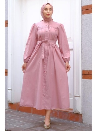 Powder Pink - Modest Dress - Hafsa Mina