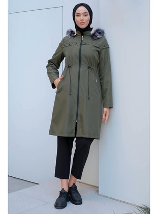 Khaki - Puffer Jackets - Hafsa Mina