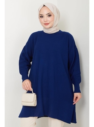 Navy Blue - Knit Tunics - Hafsa Mina