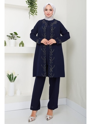 Navy Blue - Suit - Hafsa Mina