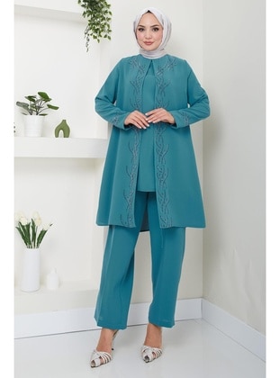 Mint Green - Suit - Hafsa Mina