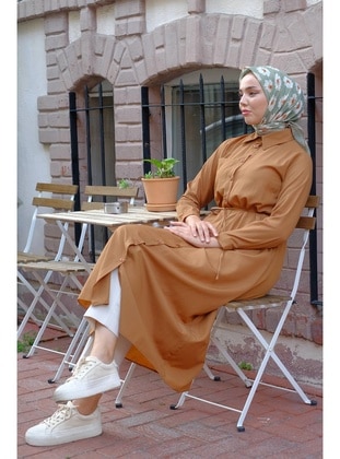 Tan - Modest Dress - Hafsa Mina