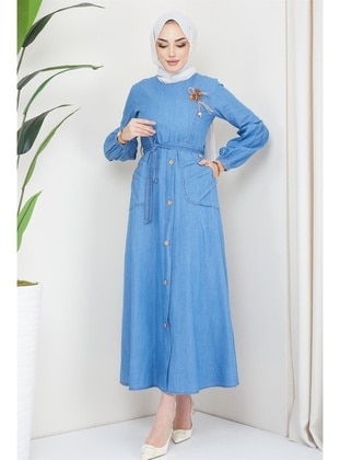 Light Blue - Modest Dress - Hafsa Mina