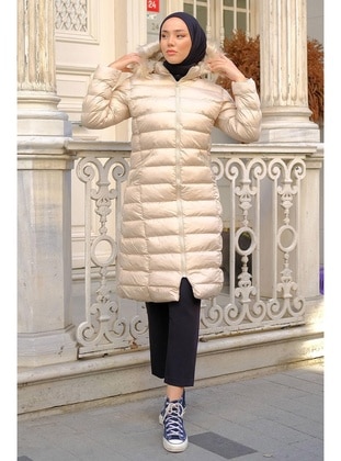 Beige - Puffer Jackets - Hafsa Mina